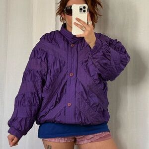 💜 Purple Quilted Nylon Jacket